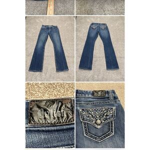 Love nation bootcut jeans womens sz 6 flip pocket blue denim stretch retro Y2K